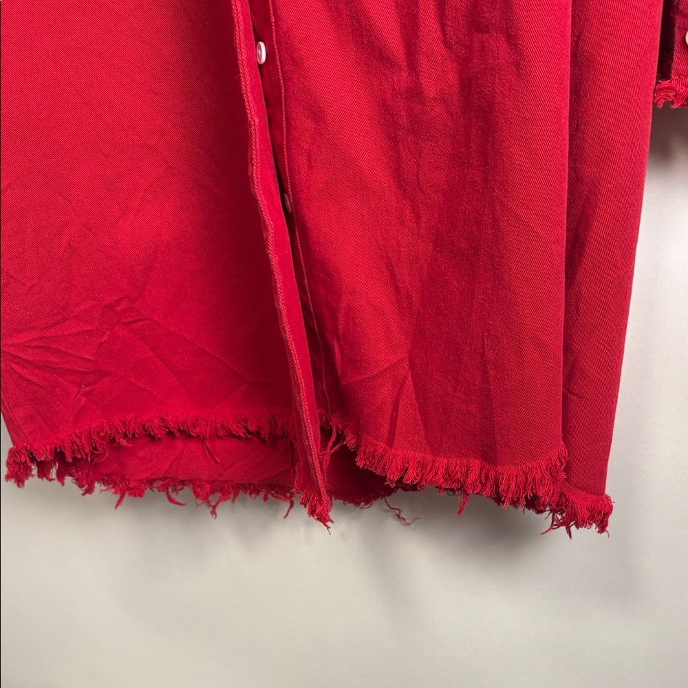 Vibrant Red Button Down Shirt - Picture 11 of 14